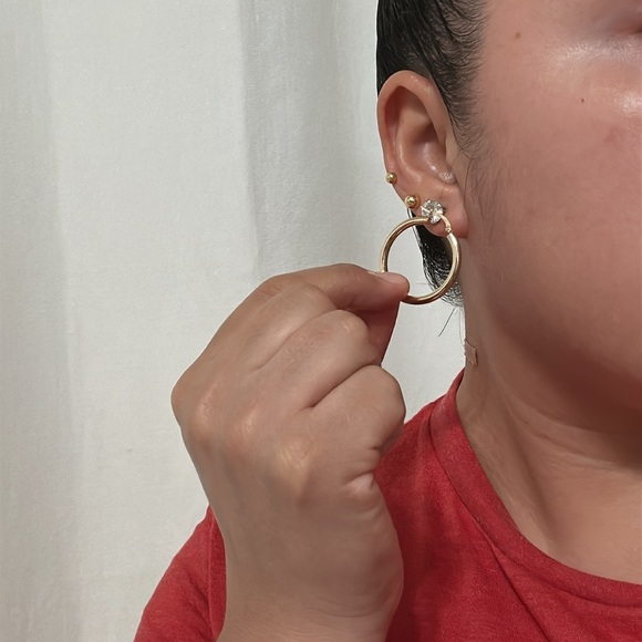 14K Solid Italian Gold Hoops - Picture 14 of 14